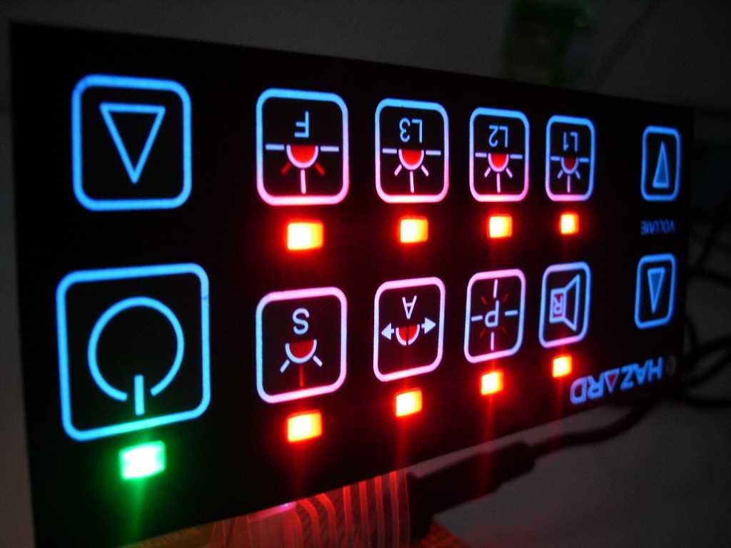 Vandal Resistant Flat Keys Illuminated Backlighting Keyboards Led Membrane Switches